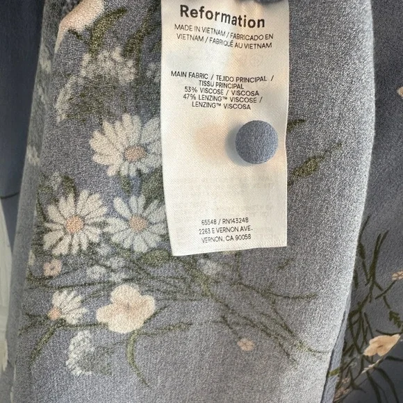 Reformation Blue Floral Frasier Midi Dress - Picture 8 of 10